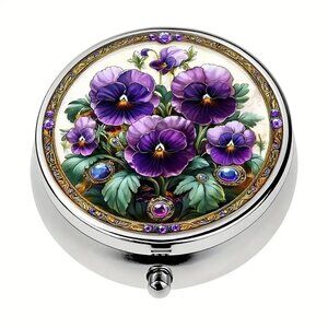 1pc.  A Purple Flower Pill - Medicine Box